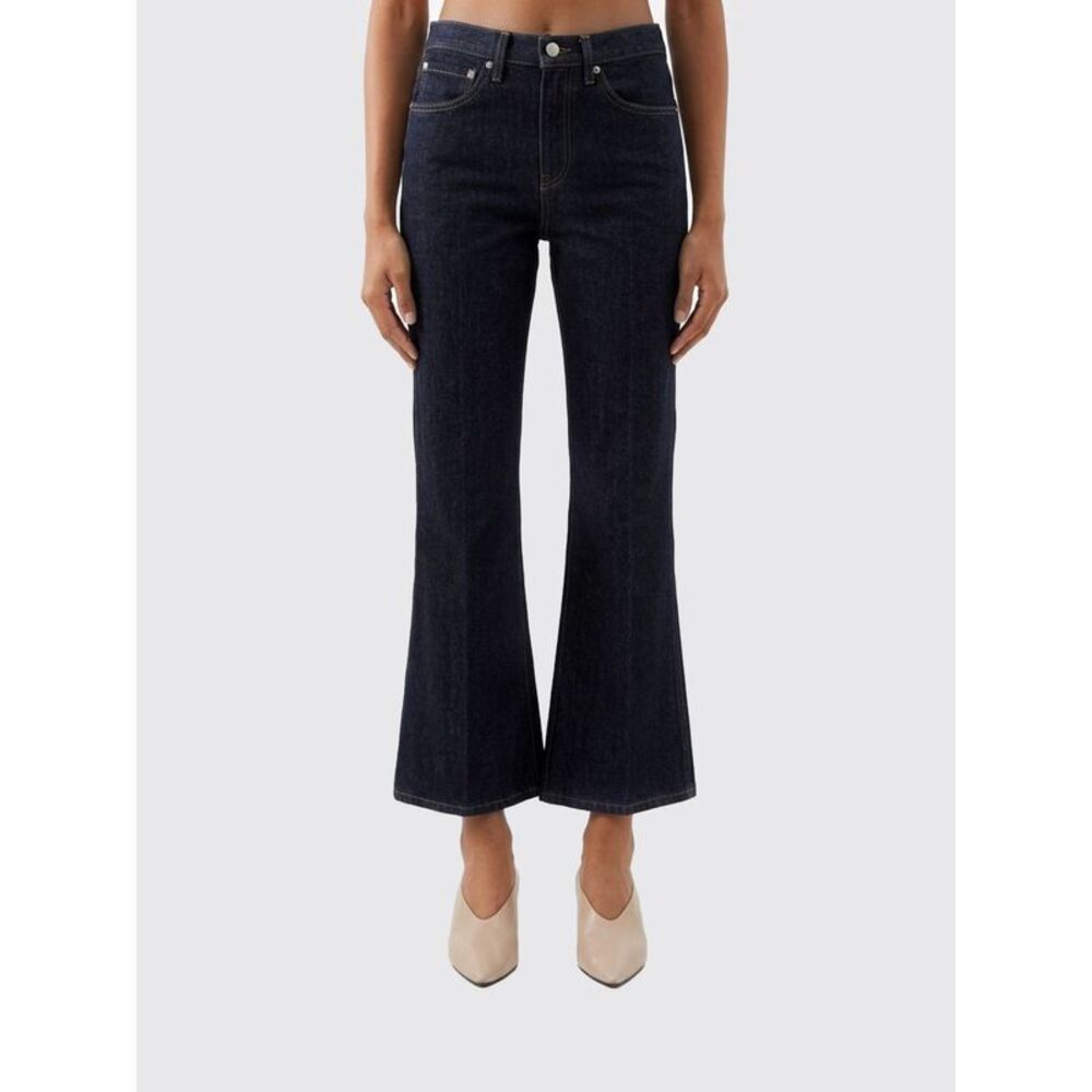 Khaite Women Khaite Mid-Rise Cropped Flare Jeans In Stretch Denim